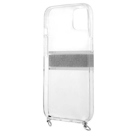 Guess GUHCP13SKC4GBSI iPhone 13 mini 5,4 &quot;Transparent hardcase 4G Gray Strap Silver Chain