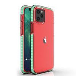 Spring Case clear TPU gel protective cover with colorful frame for iPhone 13 mini mint