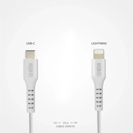 Kabel SBS TECABLELIGTC1W USB-C - Lightning z certyfikatem MFi, 1m - biały