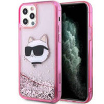 Karl Lagerfeld KLHCP12MLNCHCP iPhone 12/ 12 Pro 6.1&quot; pink/pink Hardcase Glitter Choupette Head