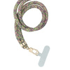 Zawieszka SWING (8mm) do telefonu z regulacją długości / długość sznura 165cm (max 82,5cm w pętli) / na ramię lub szyję - szaro zielono różowy