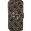Original Case APPLE IPHONE 15 PRO Guess Book 4G Metal Gold Logo (GUBKP15L4GMGBR) brown