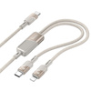 Kabel 2w1 USB C do USB C + Lightning Hoco 5A 100W 1,2 m U139 złoty