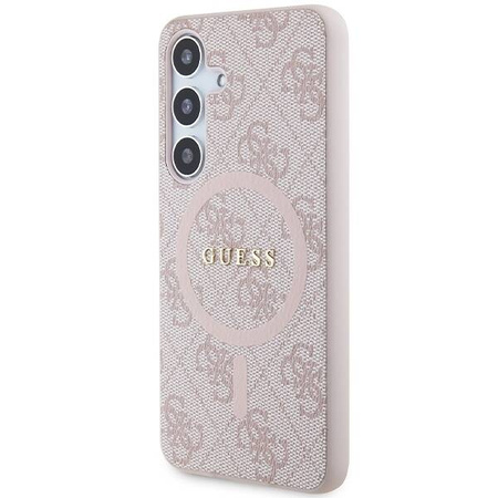 Guess 4G Collection Leather Metal Logo MagSafe Case for Samsung Galaxy S24 - Pink