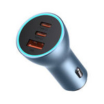 Baseus Golden Contactor Pro USB-A car charger + 2x USB-C 65W blue (CGJP010003)