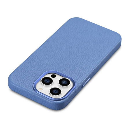 iCarer Litchi Premium Leather Case Leather Case iPhone 14 Pro Max Magnetic with MagSafe Light Blue (WMI14220712-LB)