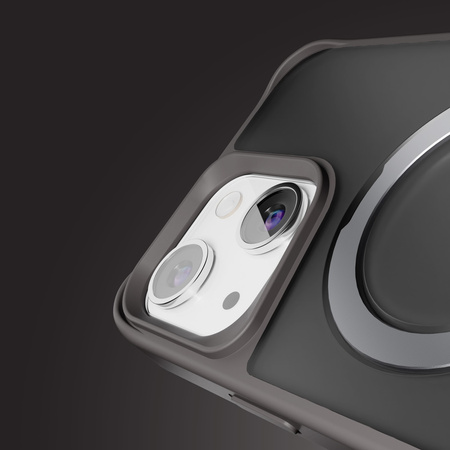 Nakładka Etteri Matt Mag Ring do iPhone 12 / 12 Pro 6,1" szara