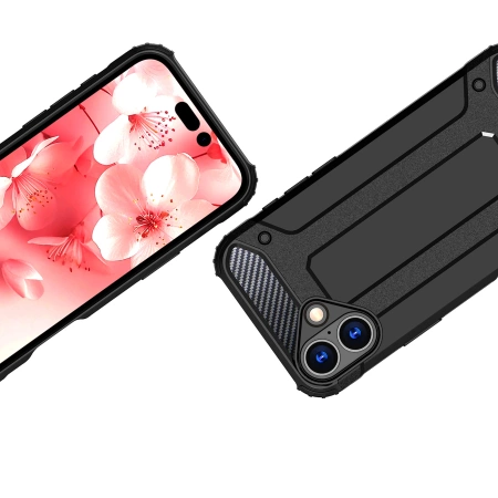 Hybrid Armor Case für iPhone 16e - Schwarz