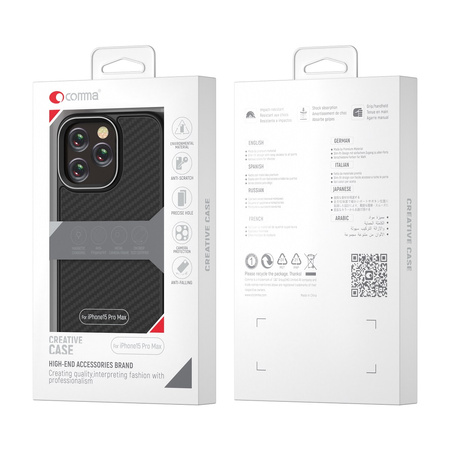 Comma nakładka Kevlar Mag do iPhone 15 czarna