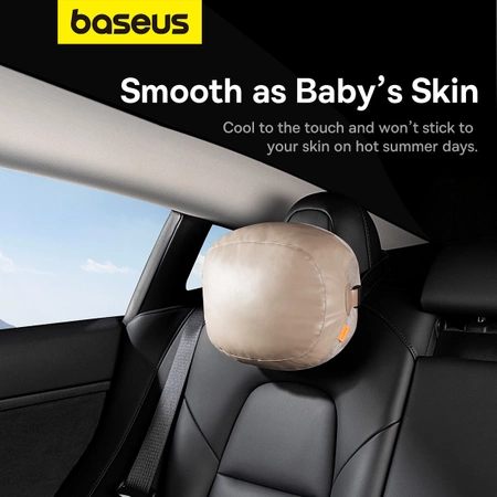 Poduszka Baseus ComfortRide Series na zagłówek samochodowy z 2 materiałami - beżowa