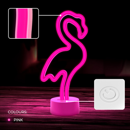 Neon na podstawce LED FLAMING różowy USB-C FSC-11 Forever Light