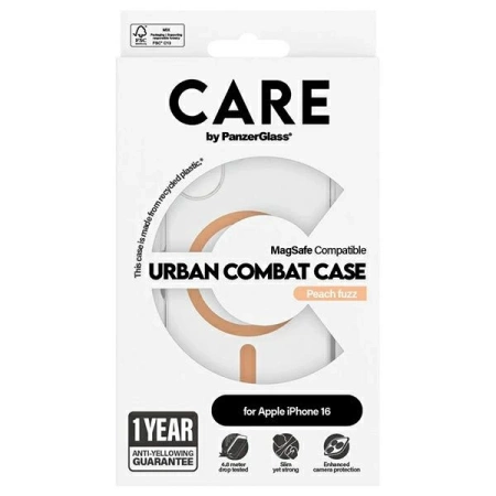 Etui CARE by PanzerGlass Flagship Case z MagSafe na iPhone 16 - pomarańczowe