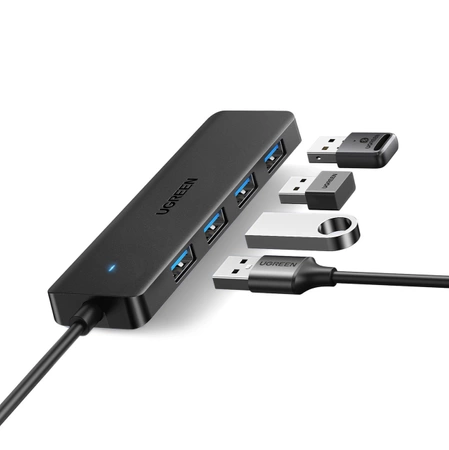 Ugreen CM219 HUB with 4 USB-A 3.0 ports and USB-A 3.0 cable - black