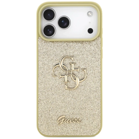 Etui Guess Fixed Glitter Big 4G na iPhone 17 Pro Max - złote
