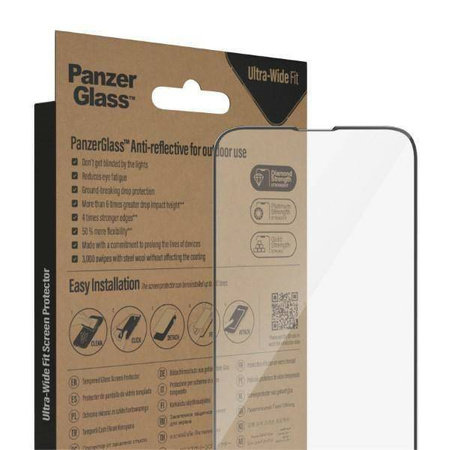 Gehärtetes Glas 5D IPHONE 14 PLUS / 13 PRO MAX PanzerGlass Ultra-Wide Fit Screen Protection Anti-reflective Antibacterial Easy Aligner Included (2789)