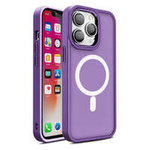 Magnetische, farblich matte Hülle für iPhone 15 Pro Max – Lila