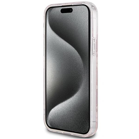 Oryginalne Etui GUESS Hardcase GUHMP15MHGCUSTGP do iPhone 15 Plus (Kompatybilny z Magsafe / IML GCUBE / różowy)