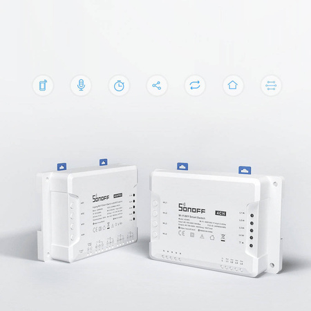 Sonoff Smart 4-Kanal-Relais Wi-Fi-Stromschalter Weiß (4CHR3)