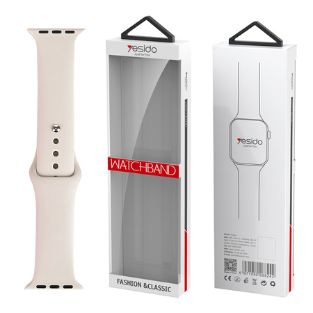 Yesido WB44 Silikonowy Pasek do Apple Watch L 42/44/45 ( 97+140) #45 STARLIGHT/BEŻOWY