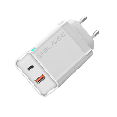 Blavec Ładowarka sieciowa BC5 GaN - USB + Typ C - PD QC 45W 3A (TCBC5G-UCW453A) biała
