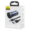Baseus Golden Contactor Pro szybka ładowarka samochodowa USB Typ C / USB 40 W Power Delivery 3.0 Quick Charge 4+ SCP FCP AFC + kabel USB - USB Typ C szary (TZCCJD-0G)