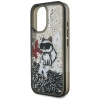 Etui Karl Lagerfeld Liquid Glitter Choupette Logo na iPhone 16 - czarne