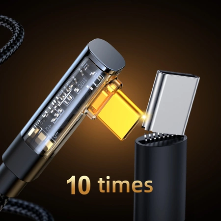 Joyroom USB C cable angled - USB for fast charging and data transfer 3A 1.2 m black (S-UC027A6)