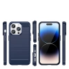 Carbon Case für iPhone 14 Pro Max flexible Gel-Rückseite blau