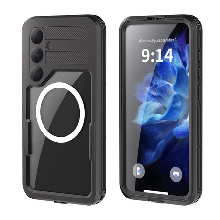 Futerał wodoodporny SHELLBOX MARS z metalowym ringiem do SAMSUNG S25 Plus czarny