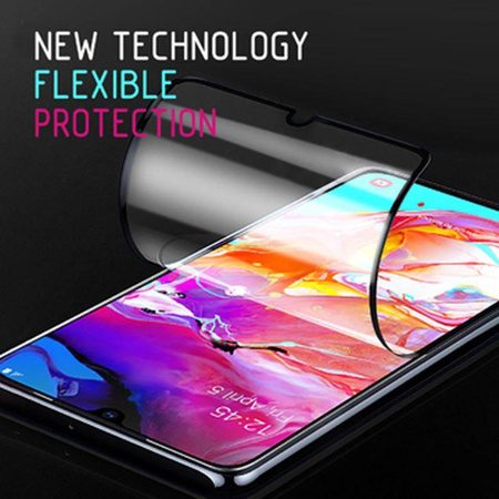 Crong 7D Nano Flexible Glass - Szkło hybrydowe 9H na cały ekran Samsung Galaxy A80 / A90