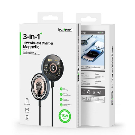 Duzzona W13 MagSafe inductive charger - transparent