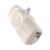 Wozinsky WF16-YLS 5000 mAh 15 W Lightning Mini-Powerbank mit integriertem USB-C-Kabel und Apple Watch Ladegerät – Beige