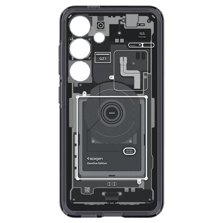 Spigen Ultra Hybrid-Hülle für Samsung Galaxy S24 – Dunkelgrau (Zero One-Muster)