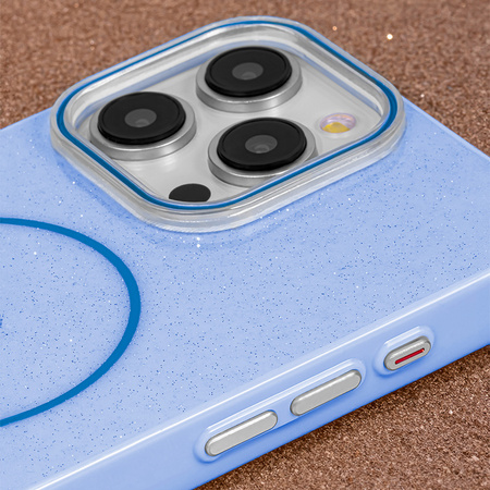 Nakładka Glitter Thin Mag do iPhone 17 6,3" niebieska