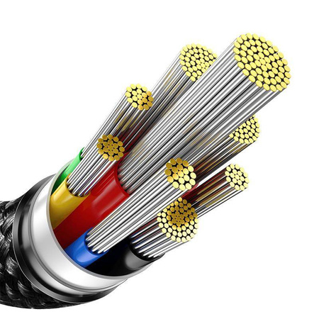 Kabel USB C – USB C 480 Mbit/s 240 W 3 m Baseus Tungsten Gold CAWJ040101 – Schwarz