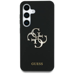 Schutzhülle SAMSUNG GALAXY S25 ULTRA Guess Silicone Big 4G Logo Bottom Script schwarz