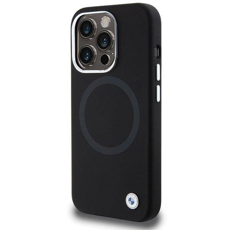 Etui BMW Signature Liquid Silicone MagSafe na iPhone 15 Pro Max - czarne