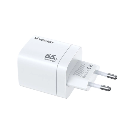 Wozinsky CGWCW 65W USB-A / 2 x USB-C GaN-Wandladegerät – Weiß
