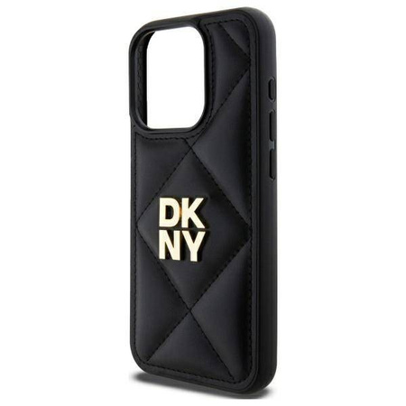 Original Handyhülle IPHONE 15 PRO MAX DKNY Quilted Stack Logo (DKHCP15XPQDSLK) schwarz
