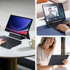 DUX DUCIS etui DK składane z podświetlaną klawiaturą bezprzewodową do SAMSUNG Tab S10 Plus/S9 Plus/S9 FE Plus czarne
