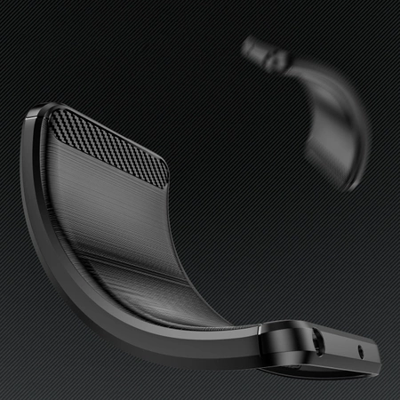 Carbon Case für Xiaomi Poco F4 5G flexible Silikon-Carbon-Hülle schwarz