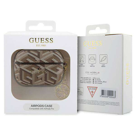 Oryginalne Etui APPLE AIRPODS PRO Guess GCube Charm (GUAPPGCE4CW) brązowe