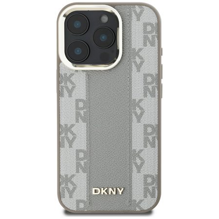 Oryginalne Etui IPHONE 16 PRO MAX DKNY Hardcase Checkered Pattern MagSafe beżowe