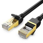 Okrągły kabel sieciowy UGREEN NW107 Ethernet RJ45, Cat.7, STP, 1.5m (czarny)