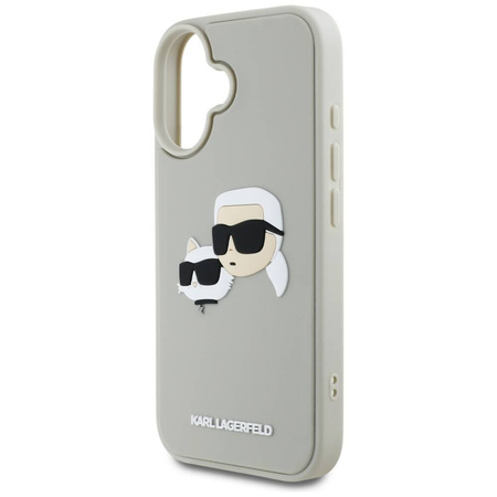 Schutzhülle IPHONE 16 Karl Lagerfeld HC 3D Rubber Double Heads beige