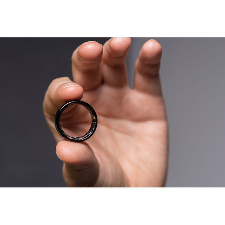 Smart Ring R11M- inteligentny pierścień ze stali ze stacją ładującą rozmiar 7 (17,3mm) czarny