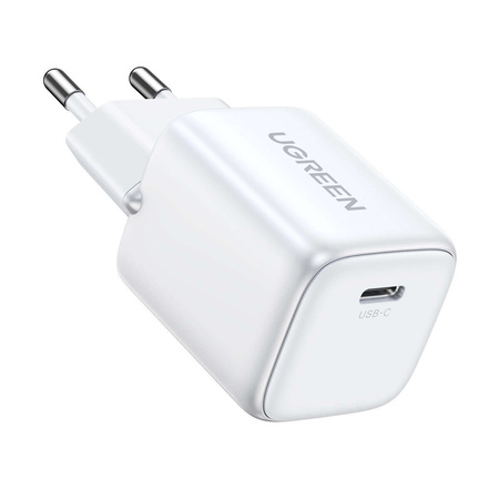 Szybka ładowarka sieciowa GaN USB C 30W PD Ugreen Nexode Mini - biała