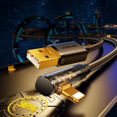 Joyroom Angled Lightning - USB-Kabel für schnelles Aufladen und Datenübertragung 2,4 A 1,2 m schwarz (S-UL012A6)