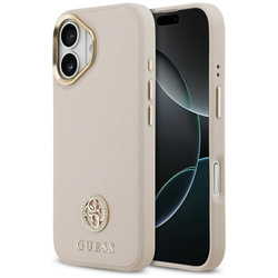 GUESS futerał do IPHONE 17 kompatybilny z MagSafe GUHMP17SPGCRMDEP (PU W/ Grained Strass Logo) różowy