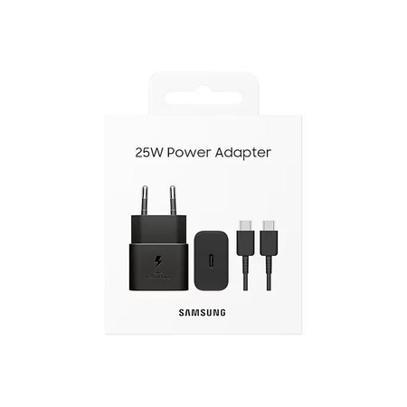 Oryginalna Ładowarka Sieciowa Samsung GaN Super Fast Charger EP-T2510XBEGEU USB Typ C 3A 25W czarna blister